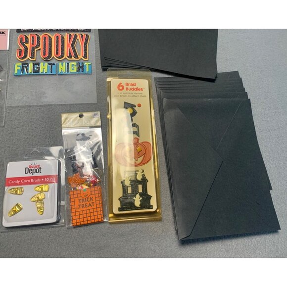 Complete Halloween Scrapbooking Kit With Stickers Embellishments Black Paper & E - Picture 9 of 12